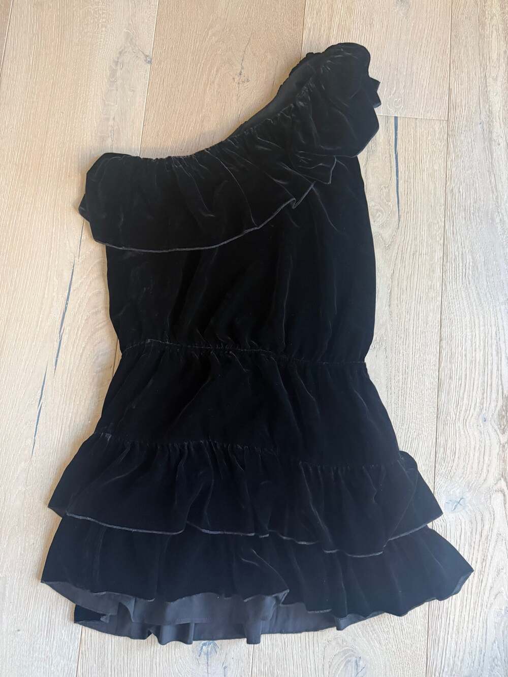 Joie Kolda Velvet Dress One Shoulder Ruffle Mini Cocktail Dress